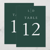 Tafelkaartjes voor trouwfeest met smaragdgroen mon kaart (Voorkant / Achterkant)