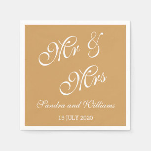 Tafelkleden Mr en Mrs Gouden Bruiloft Servetten