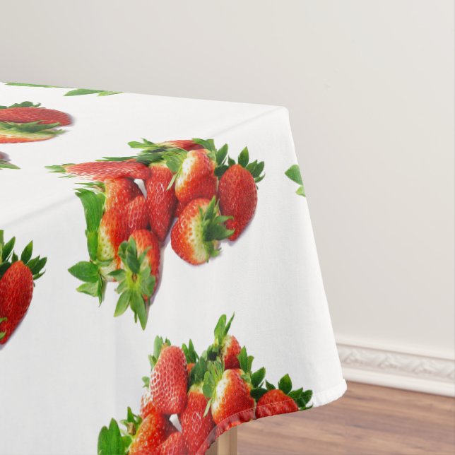 Tafelkledij van aardbeienpatroon in landstijl (Voorbeeld)