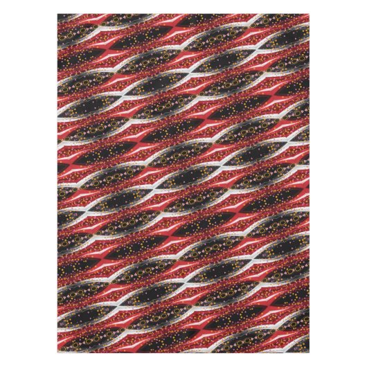 Tafelkleed Abstract Zwart Rood Wit (Voorkant)