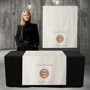 Tafelkleed Banner Logo Ivoor Bruin Pop-Up Shop Wandkleed