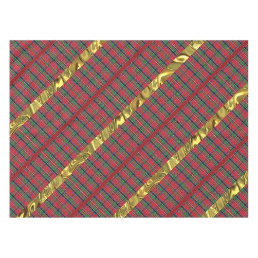 Tafelkleed Kerst Plaid Rood, Blauw Groen Plaid (Voorkant (Horizontaal))