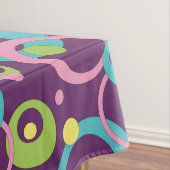 Tafelkleed met funky paarse cirkels (Voorbeeld)
