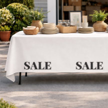 Tafelkleed opruiming verkoop display decoratie