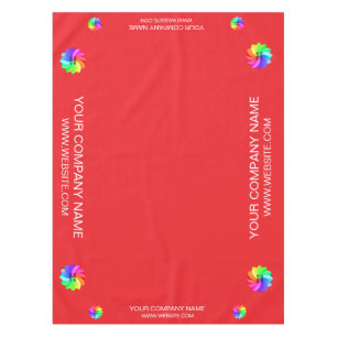 Tafelkleed voor beurs met aangepast logo rood