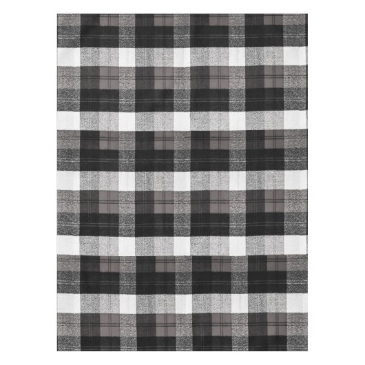 Tafelkleed XMAS Baffalo Plaid Zwart Wit Kerstmis (Voorkant)