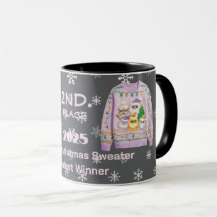 Tafellappen Kerstmuts 2e plaats wedstrijd winnaar Mok