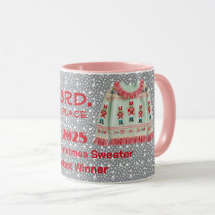 Tafellappen Kerstmuts 3e. plaats wedstrijd winnaar Mok