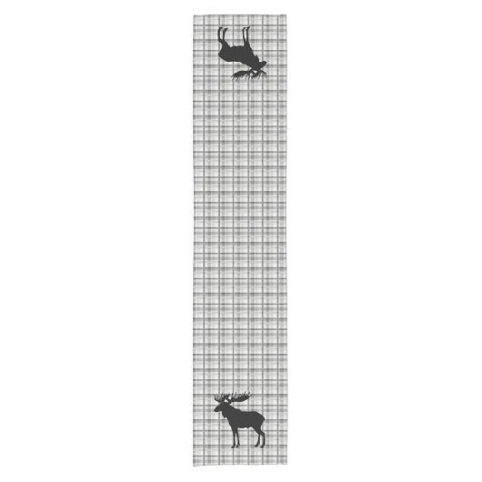 Tafelloper Grey Plaid & Moose (Voorkant)
