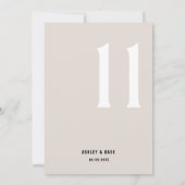 Tafelnummer 11 Vet Beige Trouwtafel Nummer (Achterkant)