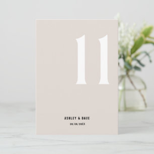 Tafelnummer 11 Vet Beige Trouwtafel Nummer