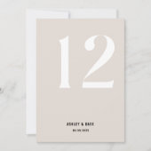 Tafelnummer 12 Vet Beige Trouwtafel Nummer (Voorkant)