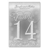 Tafelnummer 14 Elegante zilveren faux glitter (Achterkant)