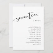 Tafelnummer 17 Zeventien Zitplaatskaart Kaart (Voorkant)