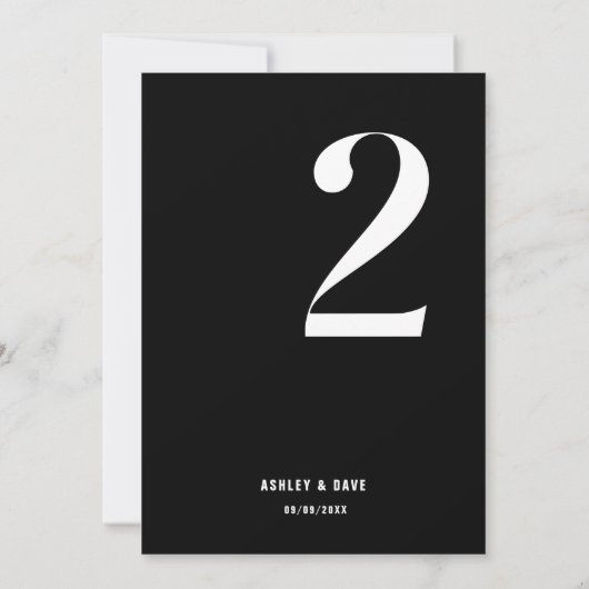 Tafelnummer 2 Vet Zwart Tafelnummer Bruiloft (Achterkant)