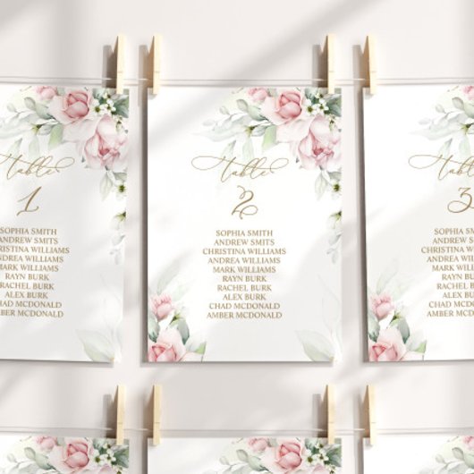 Tafelnummer 2 zitplaatsenkaart Blush & Eucalyptus