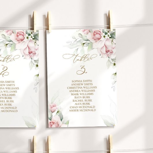 Tafelnummer 3 zitplaatsenkaart Blush & Eucalyptus