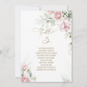 Tafelnummer 3 zitplaatsenkaart Blush & Eucalyptus (Achterkant)