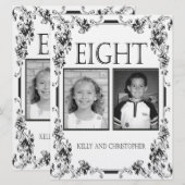 Tafelnummer 8 met vintage wit en zwart foto (Voorkant / Achterkant)