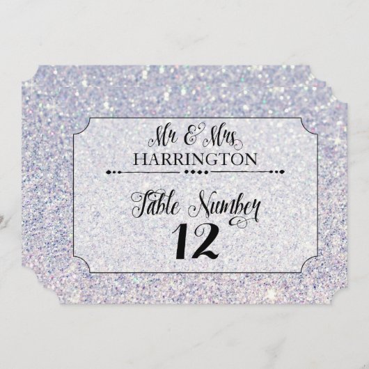 Tafelnummer Blauw Glitter Mr. & Mrs. Modern Fab (Voorkant / Achterkant)