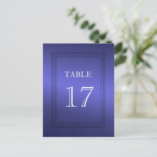 Tafelnummer Blauw Shimmer (Staand voorkant)