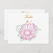 Tafelnummer briefkaarten, Roze Fuchsia Daisy (Voorkant / Achterkant)