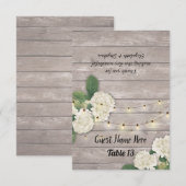 Tafelnummer Bruiloft Escort Hydrangea Rustic Hout (Voorkant / Achterkant)