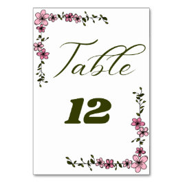 Tafelnummer bruiloft Kaart