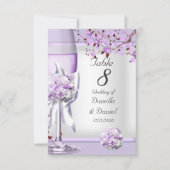 Tafelnummer Bruiloft Lavendel Paars Lilac 4 (Voorkant)