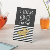 Tafelnummer Derby Gouden Renpaard en Jockey Tafel Reclamebord Met Voetstuk (Insitu)