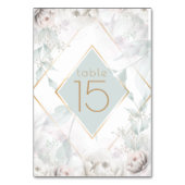 tafelnummer | Elegant Alabaster Waterverf Peony (Achterkant)