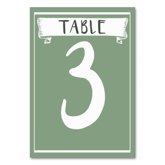 Tafelnummer Kaart - 3 (Voorkant)