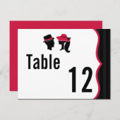 Tafelnummer Kaart Formele Petten Elegant Retro Jur (Voorkant / Achterkant)