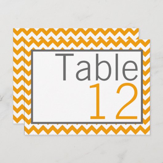 Tafelnummer Kaart Geel Grijs Grijs Chevron Naam (Voorkant / Achterkant)