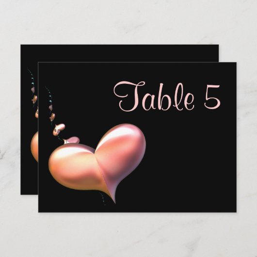 Tafelnummer Kaart Hart Strings (Voorkant / Achterkant)