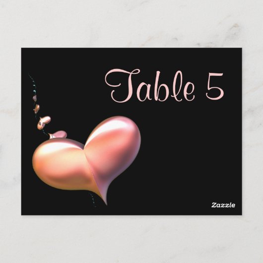 Tafelnummer Kaart Hart Strings (Achterkant)