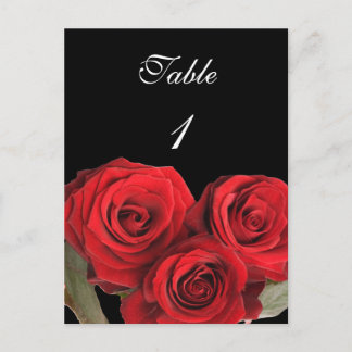 Tafelnummer Kaart Red Rose Black