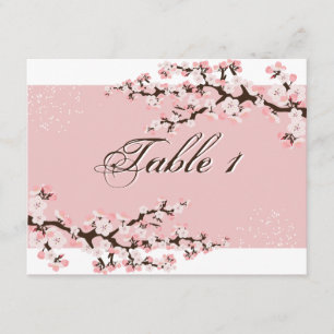 Tafelnummer Kaart - Roze Cherry Blossom