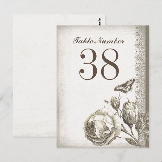 Tafelnummer kaarten (Voorkant / Achterkant)