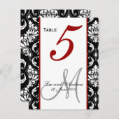 Tafelnummer Kaarten Damask Red (Voorkant / Achterkant)