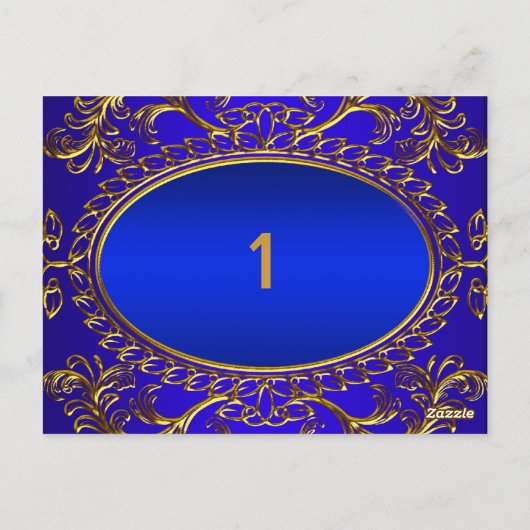 Tafelnummer Kaarten Royal Blue Gold (Achterkant)