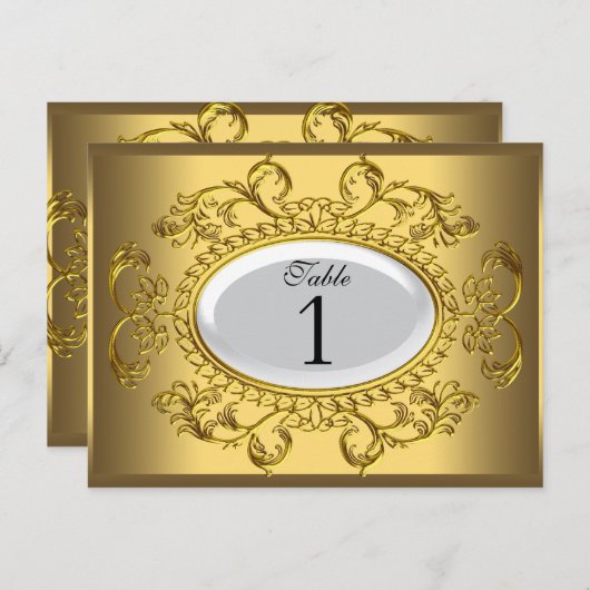 Tafelnummer Kaarten Royal White Gold (Voorkant / Achterkant)