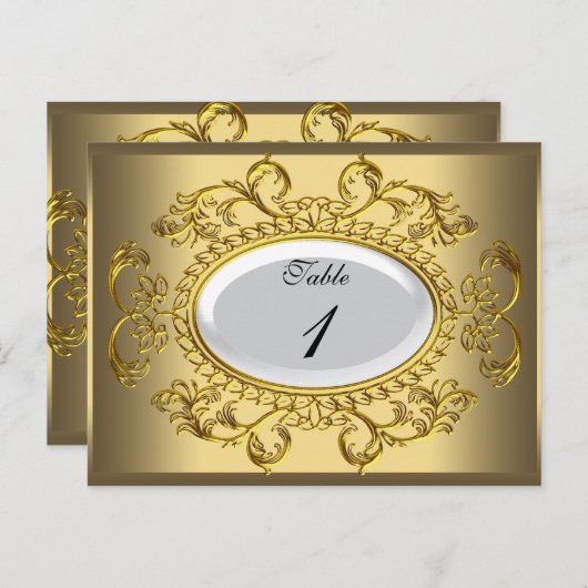 Tafelnummer Kaarten Royal White Gold (Voorkant / Achterkant)