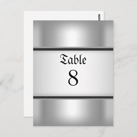 Tafelnummer Kaarten Zilver (Voorkant / Achterkant)