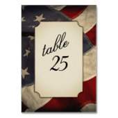 Tafelnummer met Amerikaanse vlag in distressed loo (Voorkant)