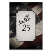 Tafelnummer met Amerikaanse vlag in distressed loo (Achterkant)