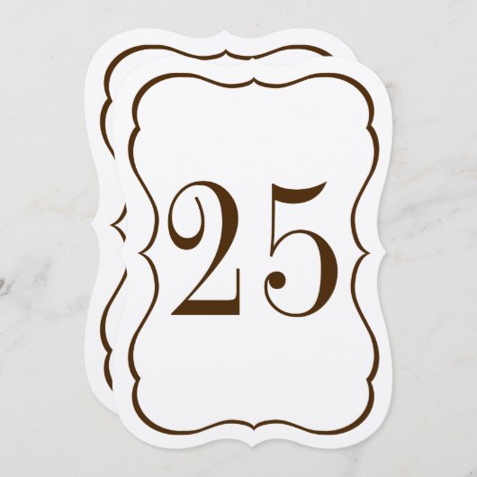 Tafelnummer met schelpvormig rand (Voorkant / Achterkant)