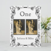 Tafelnummer met vintage wit en zwart foto (Staand voorkant)