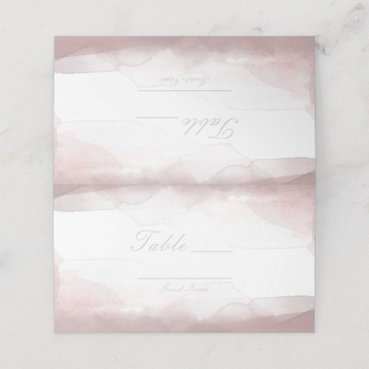Tafelnummer met waterverf in blozende roze kleur z (Buitenkant ongevouwen)