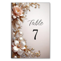 Tafelnummer met zachte roze en witte bloemen